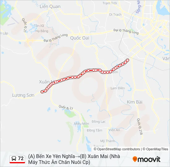 72 Bus Line Map