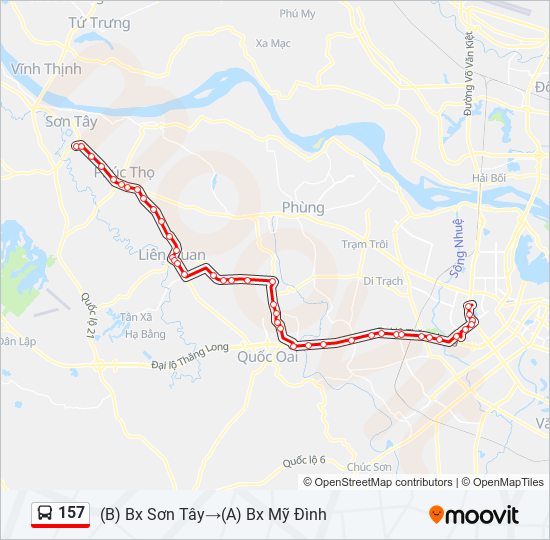 157 bus Line Map