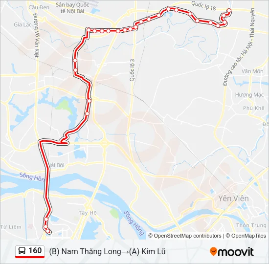 160 Bus Line Map