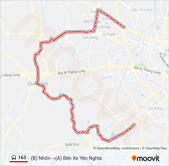 163 Bus Line Map