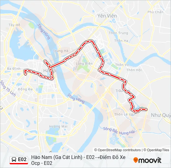 Bản đồ Tuyến E02 xe buýt