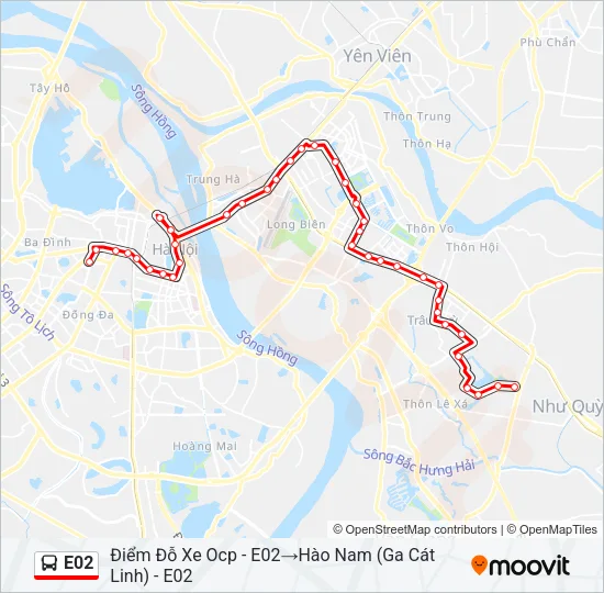 E02 Bus Line Map