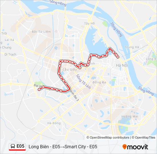 Bản đồ Tuyến E05 xe buýt