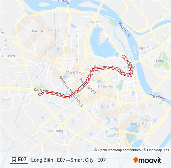 Bản đồ Tuyến E07 xe buýt