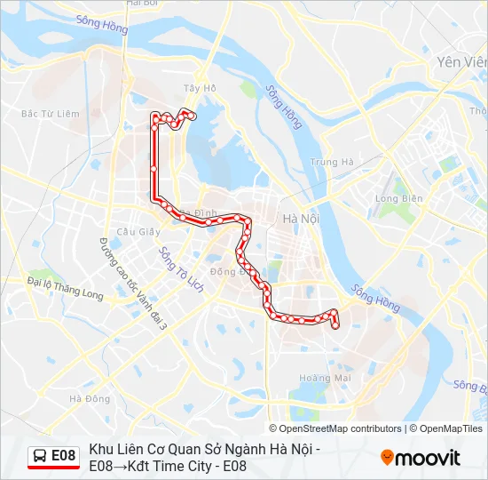 Bản đồ Tuyến E08 xe buýt