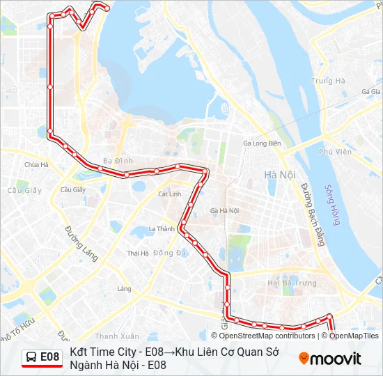 Bản đồ Tuyến E08 xe buýt