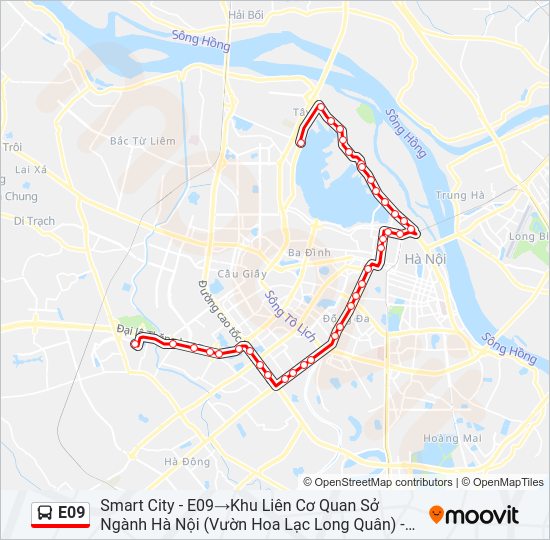 E09 bus Line Map