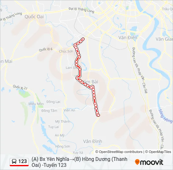 Bản đồ Tuyến 123 xe buýt