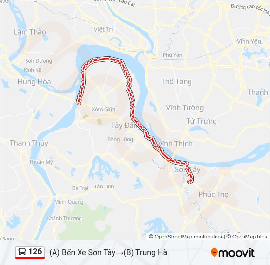 Bản đồ Tuyến 126 xe buýt