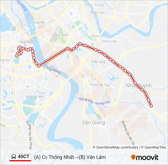 40CT Bus Line Map