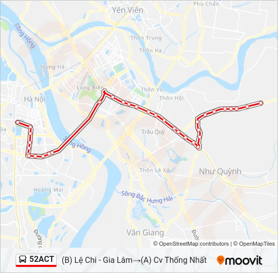 52ACT Bus Line Map