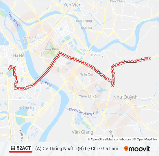 52ACT Bus Line Map