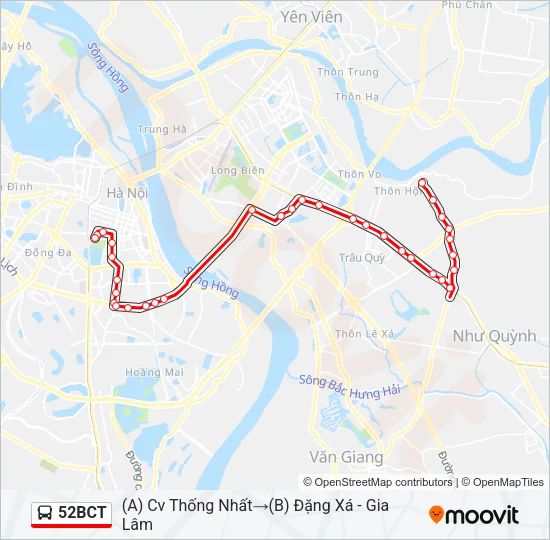 52BCT Bus Line Map