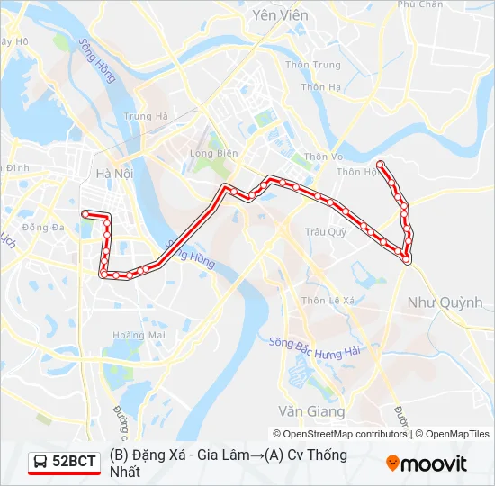 52BCT Bus Line Map