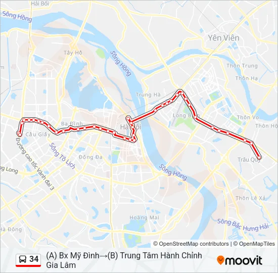 34 Bus Line Map