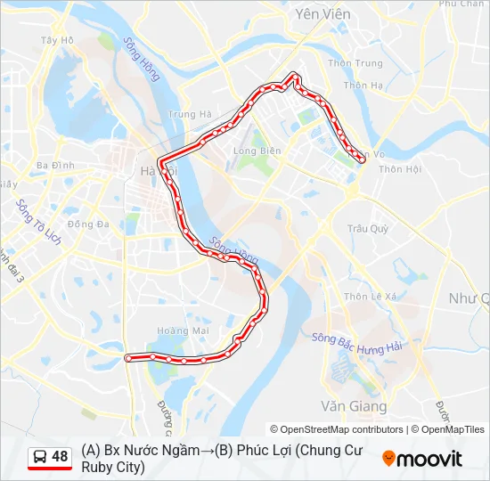 Bản đồ Tuyến 48 xe buýt