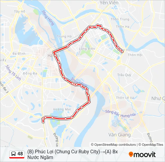 Bản đồ Tuyến 48 xe buýt