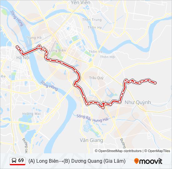 Bản đồ Tuyến 69 xe buýt