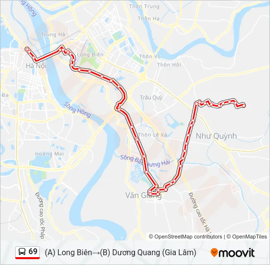69 Bus Line Map