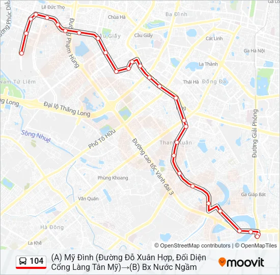 104 Bus Line Map