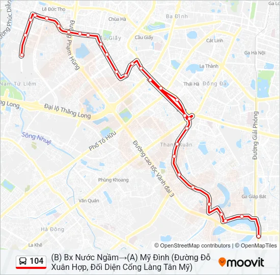 104 Bus Line Map
