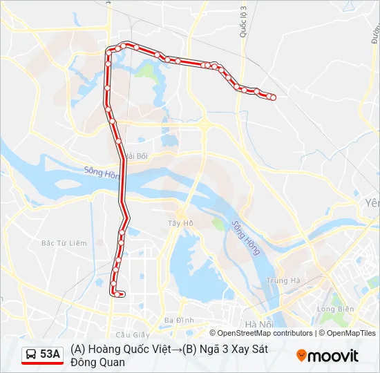 53A Bus Line Map