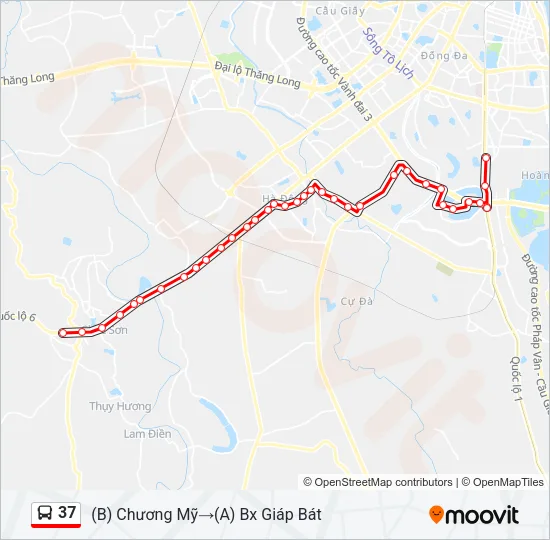 37 Bus Line Map