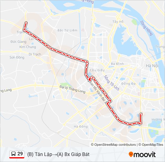 29 bus Line Map