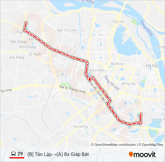 Bản đồ Tuyến 29 xe buýt
