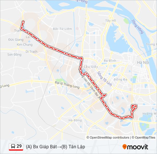 Tuyến 29 là tuyến xe buýt kết nối BX Giáp Bát với khu vực phía đông và phía tây Hà Nội. Với đầy đủ các điểm dừng trên tuyến, bạn sẽ dễ dàng di chuyển đến các địa điểm như Bệnh viện Bạch Mai, Học viện Ngân hàng, Phố Huế… Giá vé cực kỳ hợp lí, phù hợp với mọi đối tượng.
(Translation: Route 29 is a bus route that connects BX Giap Bat with the eastern and western areas of Hanoi. With full stops on the route, you can easily move to destinations such as Bach Mai Hospital, Banking Academy, Hue Street... The ticket price is extremely reasonable, suitable for all groups.)

Keyword: tuyến 22B (route 22B)