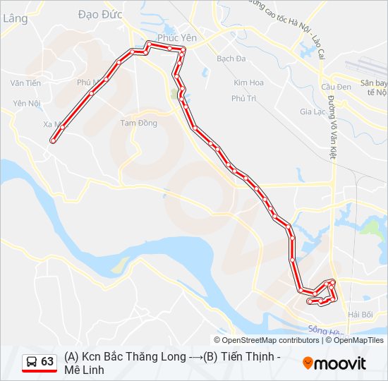 63 bus Line Map