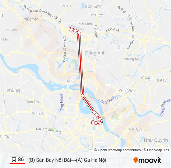 86 Bus Line Map