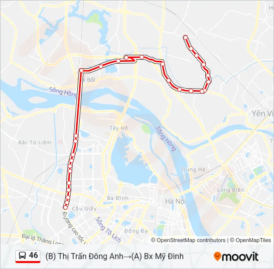 46 Bus Line Map
