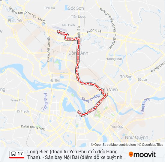 17 bus Line Map