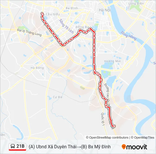 21B Bus Line Map