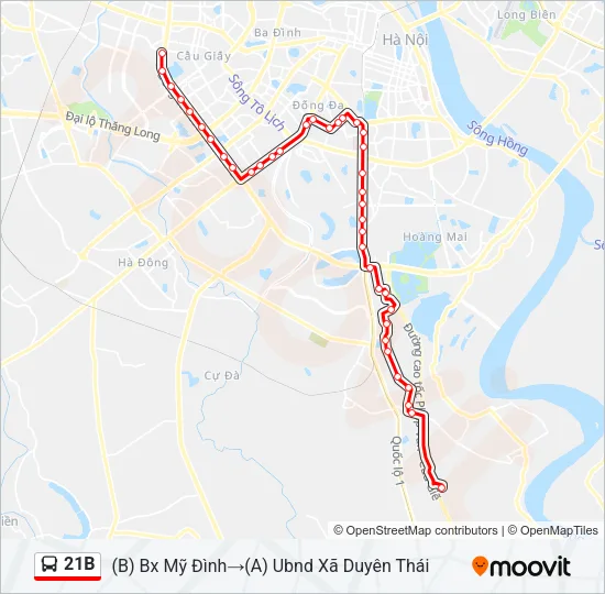 21B Bus Line Map