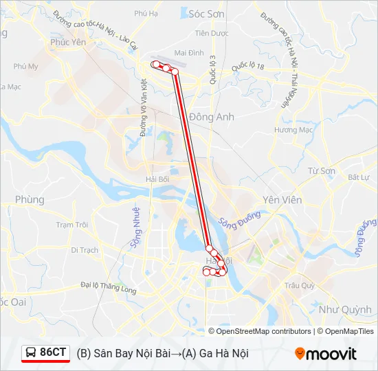 86CT Bus Line Map