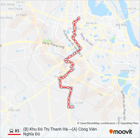 85 Bus Line Map