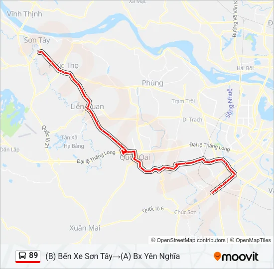 89 Bus Line Map