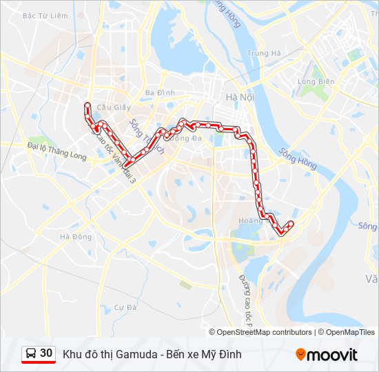 30 bus Line Map