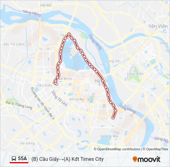 55A Bus Line Map