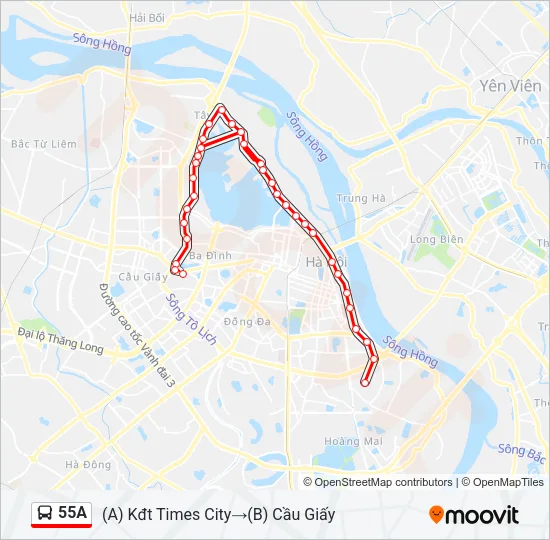 55A Bus Line Map