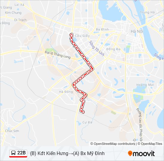 Tuyến xe buýt 22b KĐT Kiến Hưng là một trong những tuyến xe thuận tiện nhất tại Hà Nội. Với bản đồ tuyến xe buýt cập nhật mới nhất, bạn sẽ có được thông tin chi tiết về lộ trình, thời gian chờ đợi và các điểm đến trên con đường của mình. Hãy cùng trải nghiệm những chuyến đi đầy thú vị trên xe buýt!