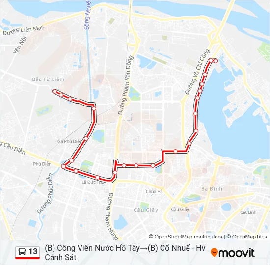 13 Bus Line Map