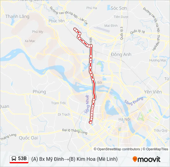 53B Bus Line Map