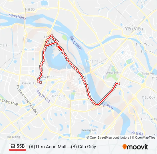 55B Bus Line Map