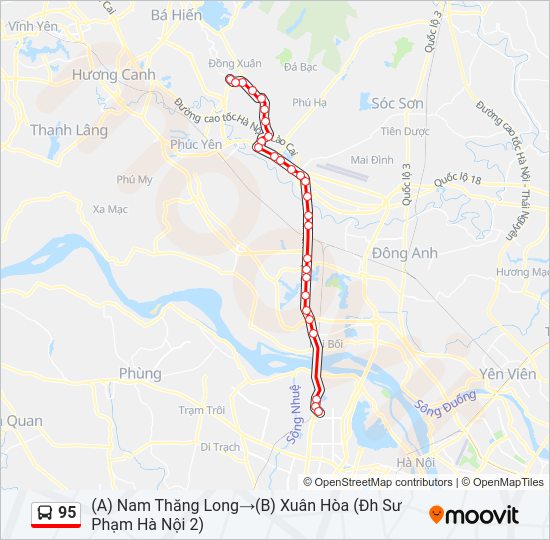 Bản đồ Tuyến 95 xe buýt