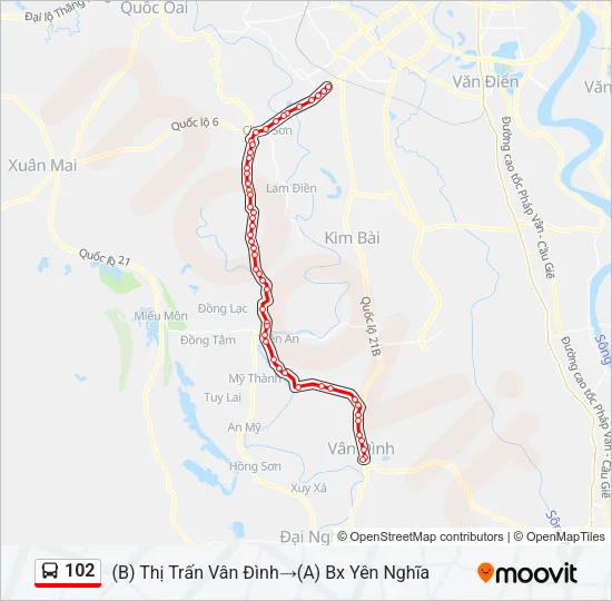102 Bus Line Map