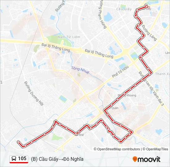 105 Bus Line Map