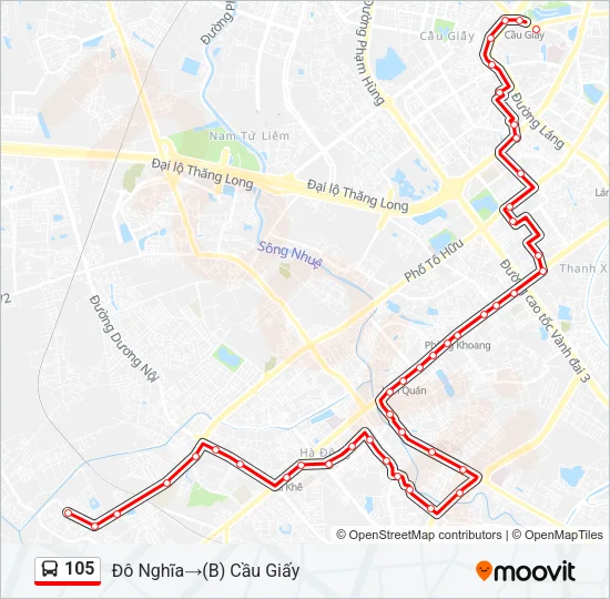 105 Bus Line Map